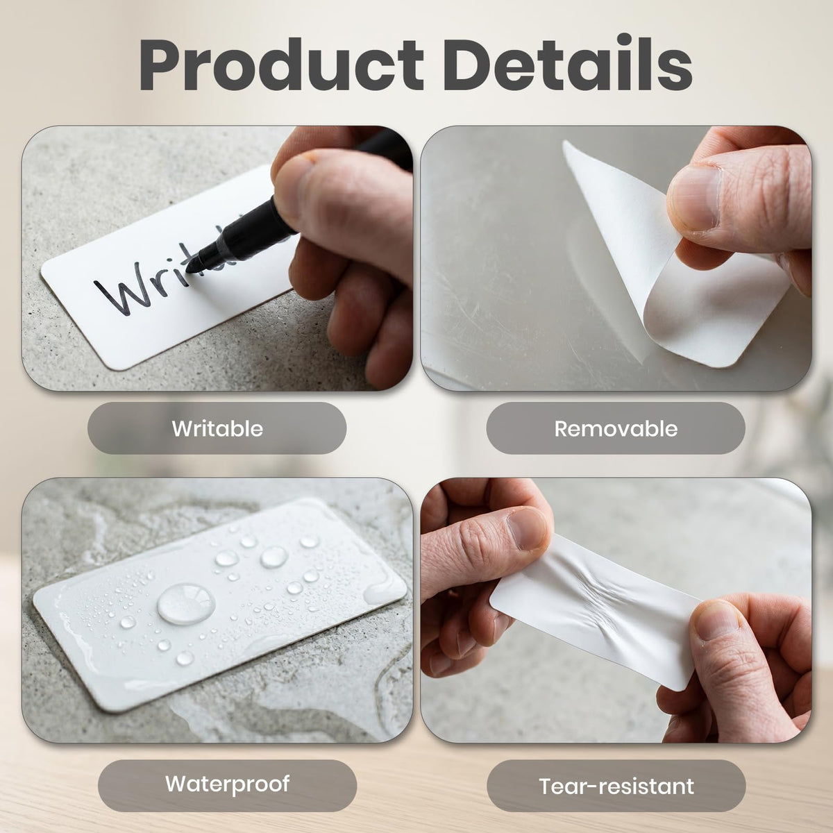 1.2" x 2" Blank Label Stickers Roll White Rectangle Labels 2000 Pcs