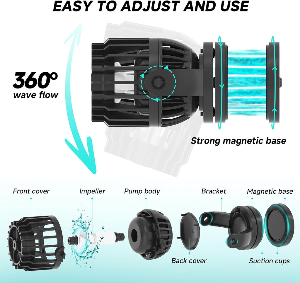 Aquarium Wave Maker 2113GPH, DC Circulation Pump with Controller