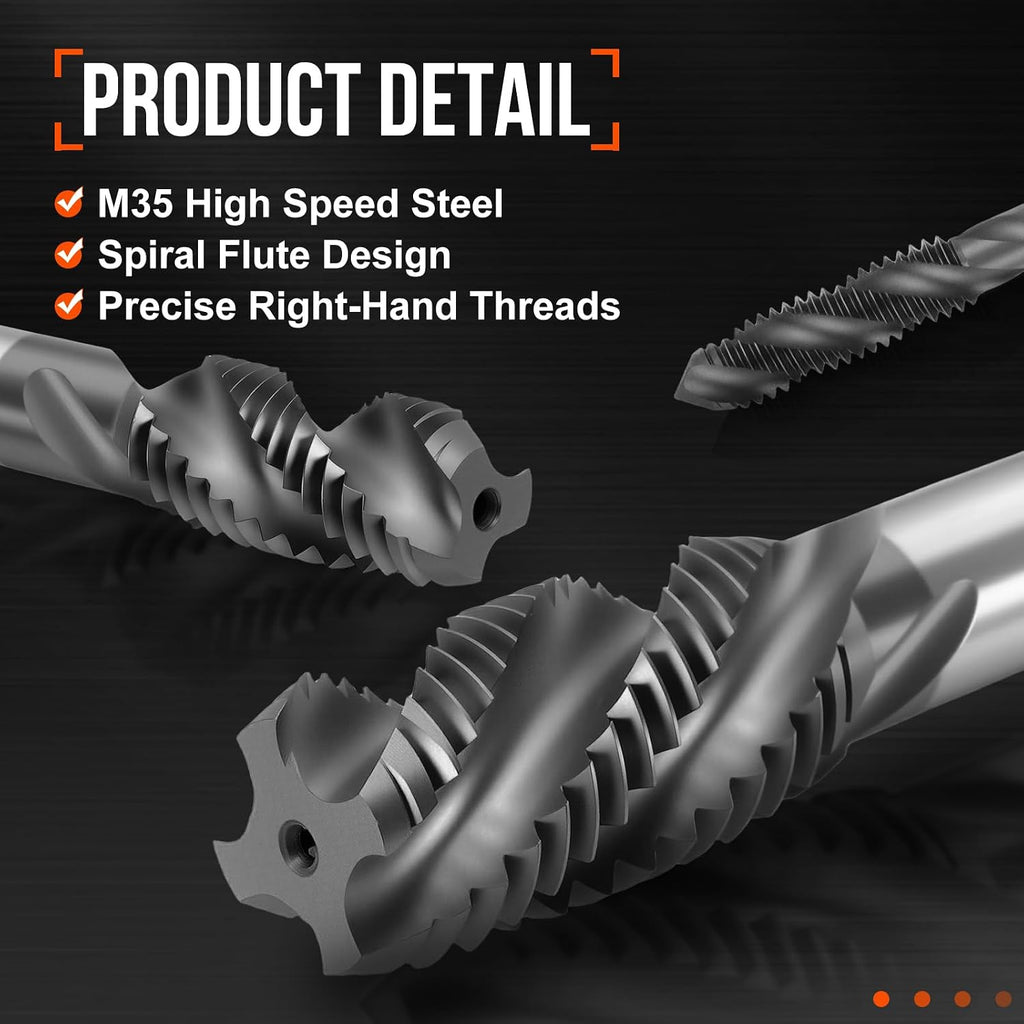 6-32 UNC Spiral Flute Thread Tap M35 High Speed Steel TICN
