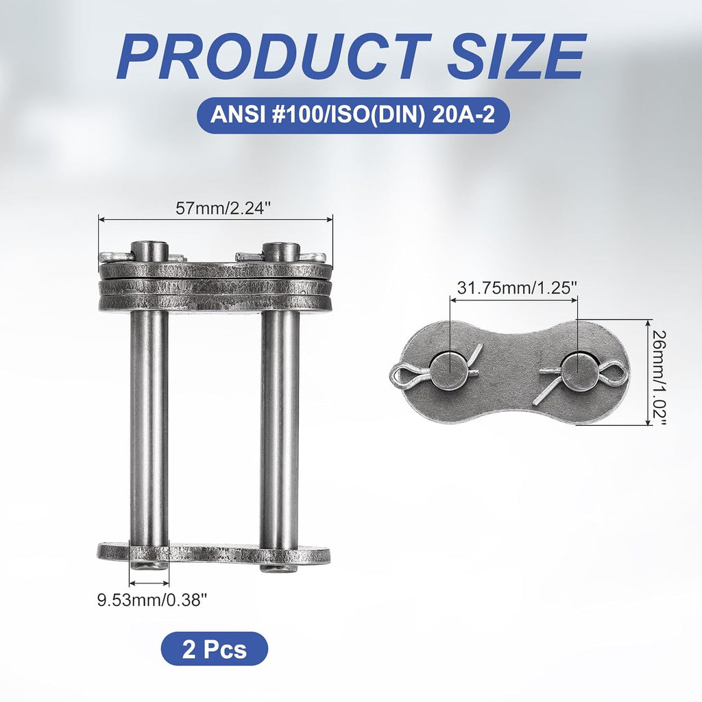DTGN ANSI #100 Roller Chain Connecting Link 1-1/4" Pitch, 2Pcs