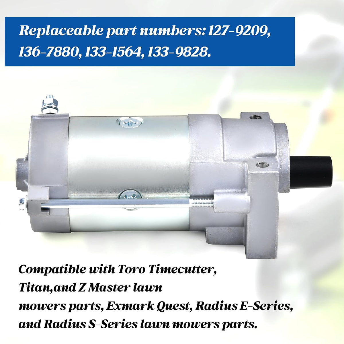 136-7880 10T CW Starter Motor for Toro Lawn Mower Parts - Direct Replacement for Toro/Exmark 2P77F Engines with Precision 10-Tooth Gear and OEM-Quality Construction