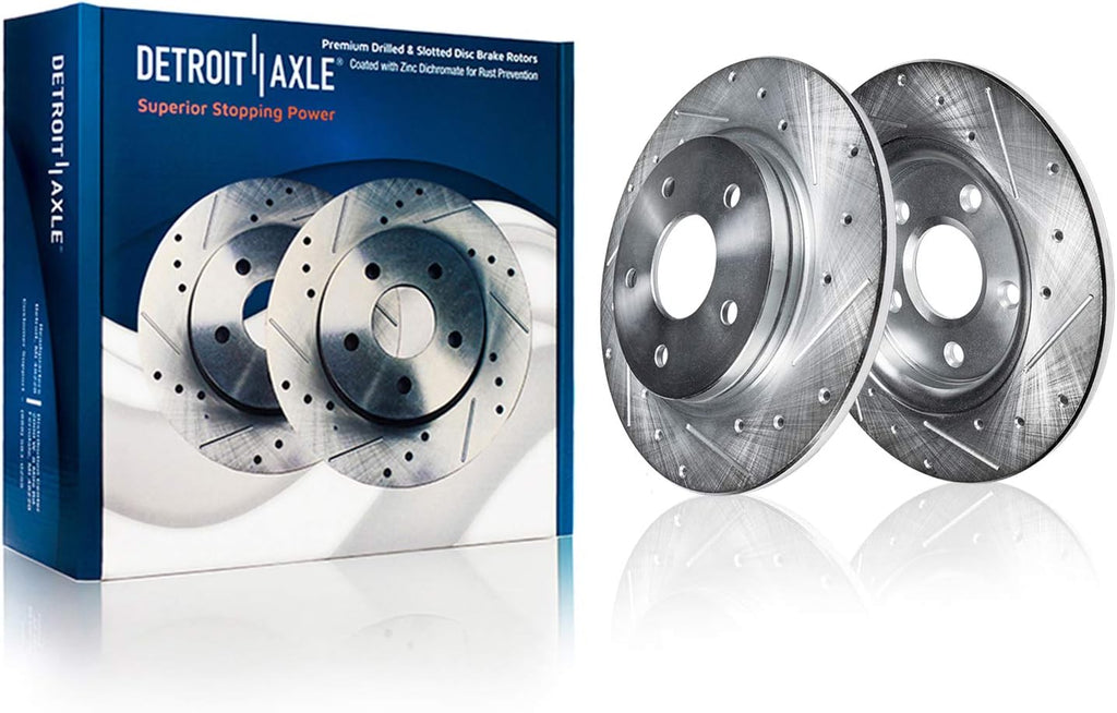 Brake Kit for Ford Fusion Lincoln MKZ Mazda 6 Milan | Drilled & Slotted Brake Rotors Ceramic Brake Pads Brake