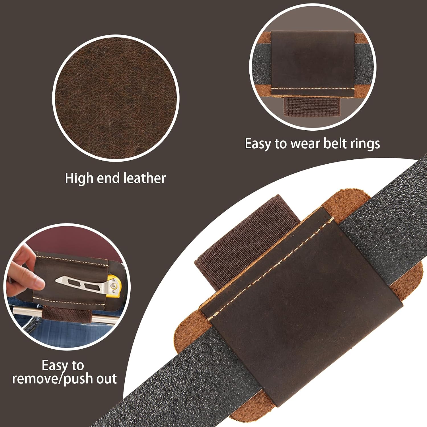 Leather Knife Sheath for Belt,Knife Sheath,Horizontal Carry Pocket Knife Holder,EDC Belt Organizer,Compact Draw Knife