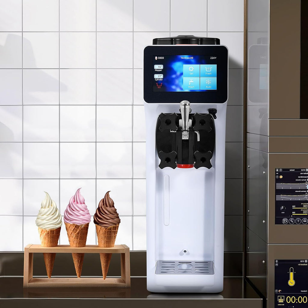 Commercial Ice Cream Machine 10.6 QT/H Soft Serve Ice Cream Maker