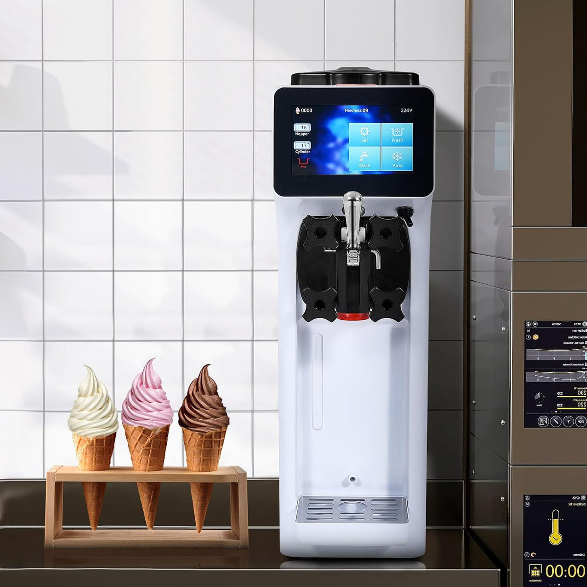 Commercial Ice Cream Machine 10.6 QT/H Soft Serve Ice Cream Maker