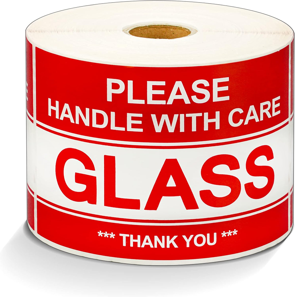 3" X 5" Glass Handle with Care - Thank You (500 Count)
