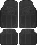 Floor Mats, 4-Piece All-Weather Car Mat with Universal Fit Design, Durable Rubber Car Floor Mats with Capture Ridges