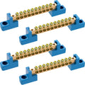Neutral Bar, 4 Pack 10-Position Brass Bus Bar Terminal Block