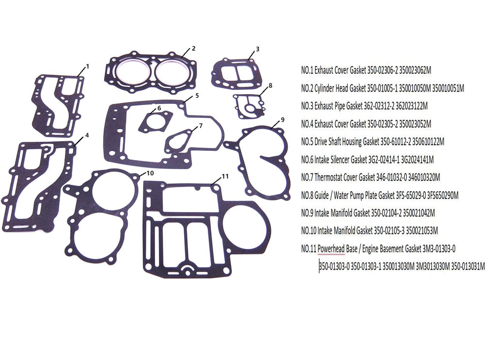 Boat Motor 3G4-87121-8 Complete Cylinder Gasket for Tohatsu for Nissan 18HP