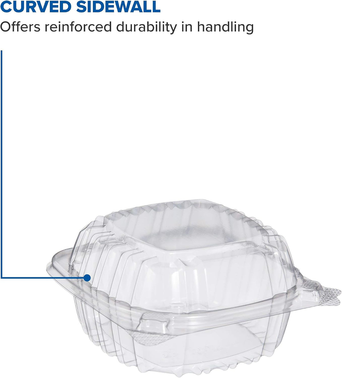 C53PST1 OPS 5 in Clear Hinged Container, 5.3 X 5.4 in (Case of 500)