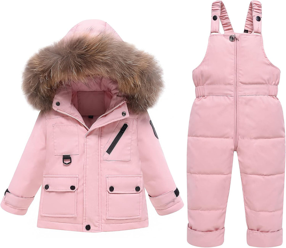 2-Piece Toddler Snow Suit, Baby Snowsuit, Infant Snowsuit Toddler Girl Boy Snowsuit, Kids Winter Coat Snow Pant 2-8T