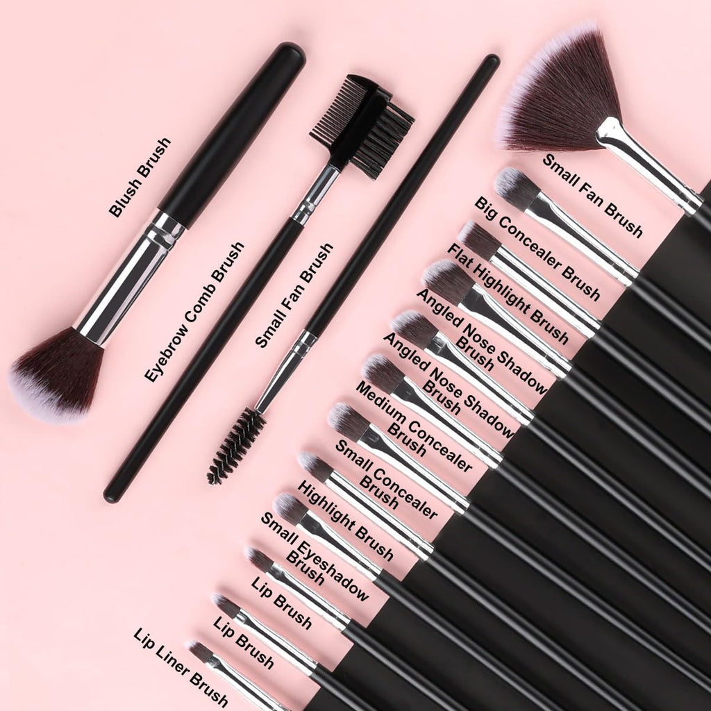 Makeup Brush Set, SOLVE 32 Pieces Professional Makeup Brushes Wooden Handle Cosmetics Brushes Foundation Concealer