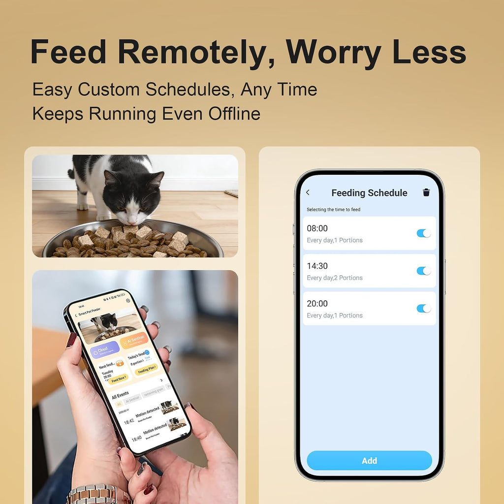 Automatic Cat Feeder with 2K Camera, 6.5L Smart App Control 5G/2.4WiFi