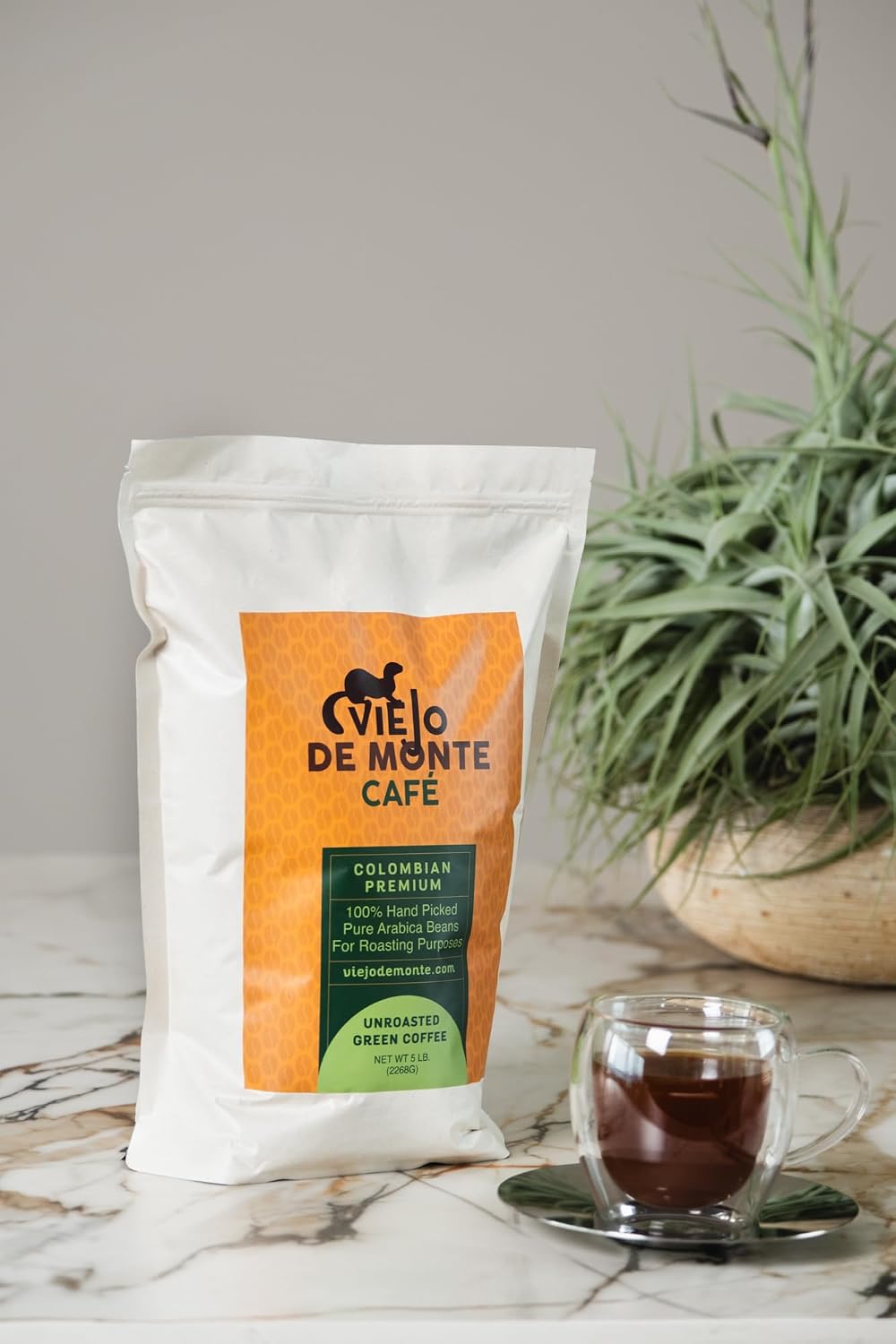 VIEJO DE MONTE Green Coffee Beans, Unroasted Whole Bean, 5 lbs | Specialty Grade for Fresh Roast | Perfect for Home