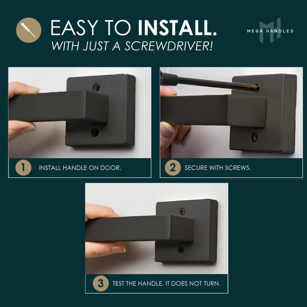 Glamor Dummy Door Lever Matte Black (2-Pack) - Non-Turning