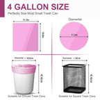 Small Trash Bags Bathroom, 4 Gallon Garbage Bags, 80 Count