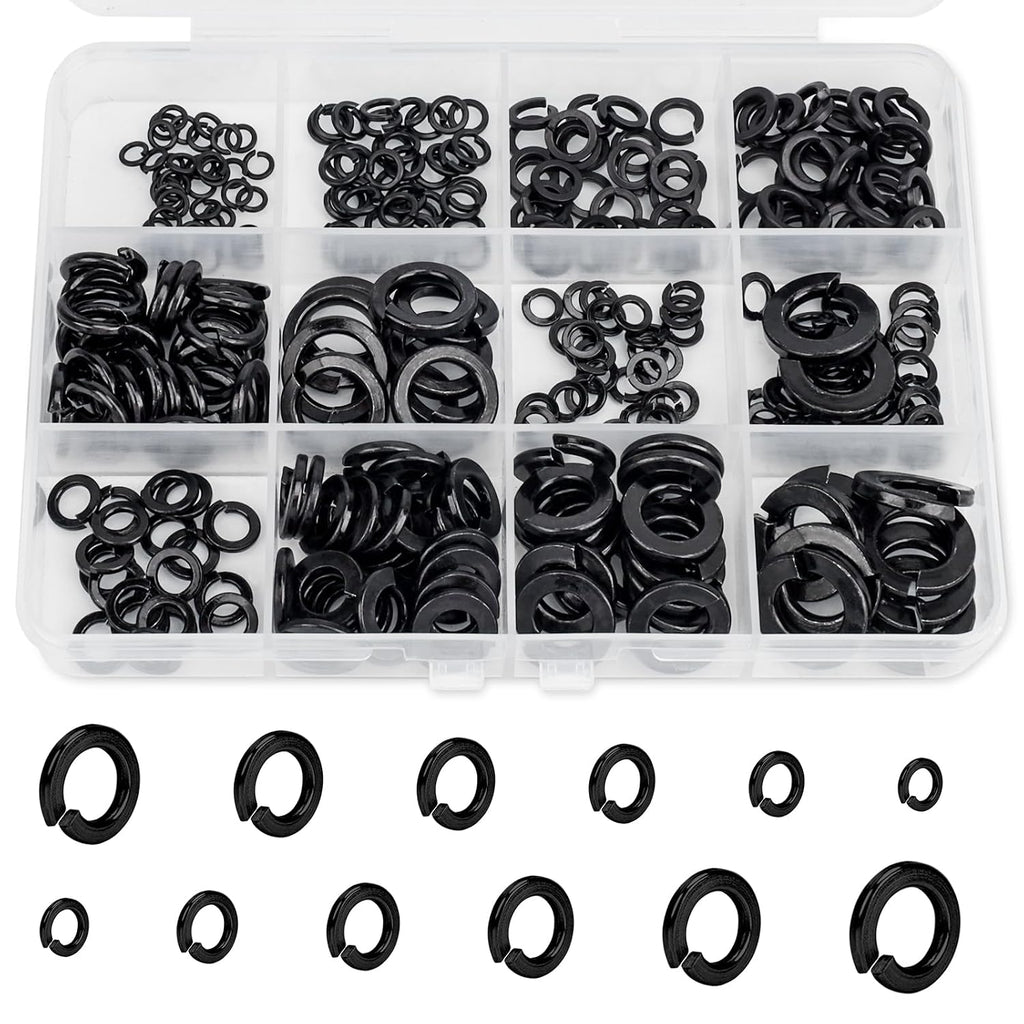 295Pcs Metric & SAE Spring Lock Washer Kit, 304 SS M3-M10 6#-3/8