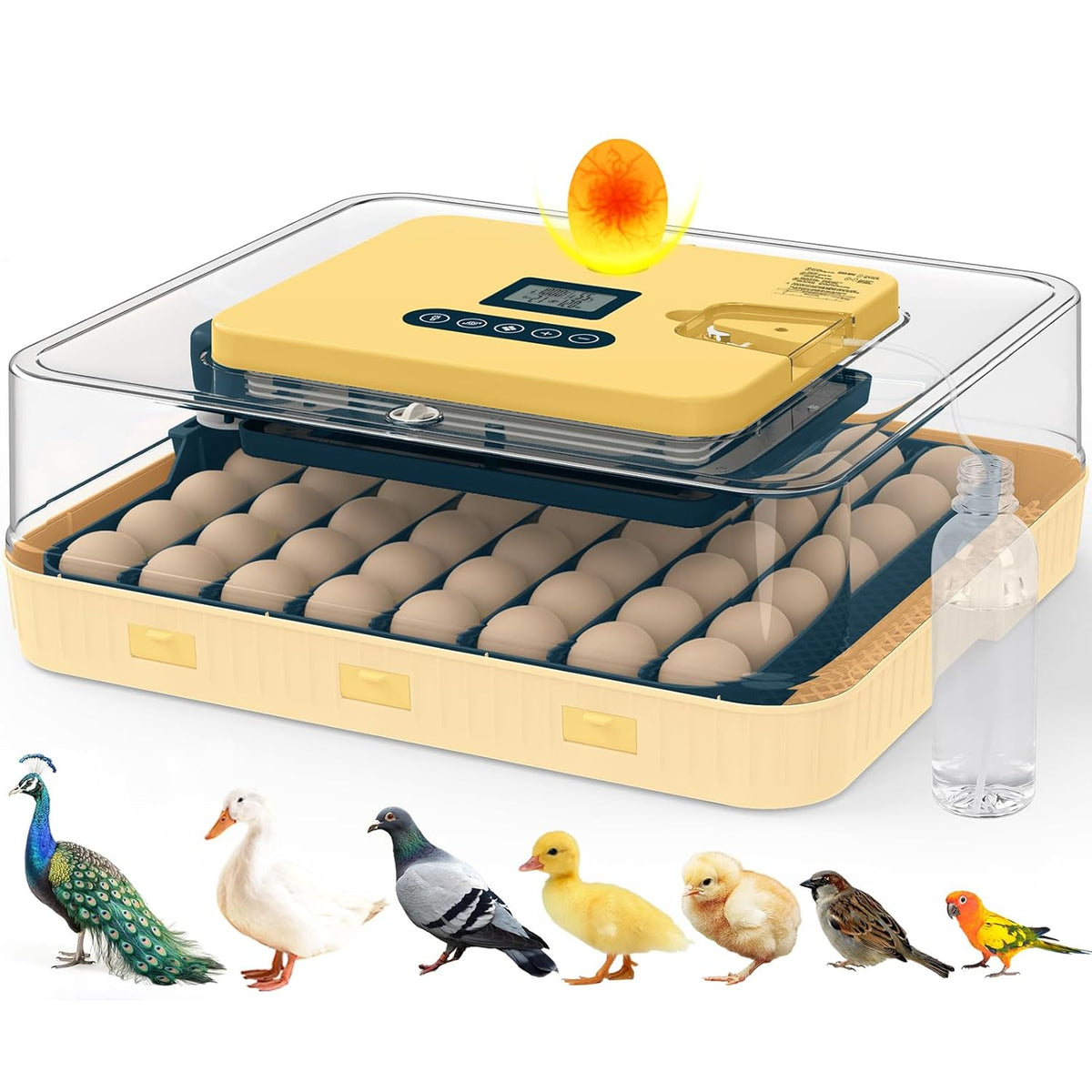 Incubators for Hatching Eggs, 56 Eggs Incubator with Egg Candler, Auto Egg Turner, Temp & Humidity Control, Hatch