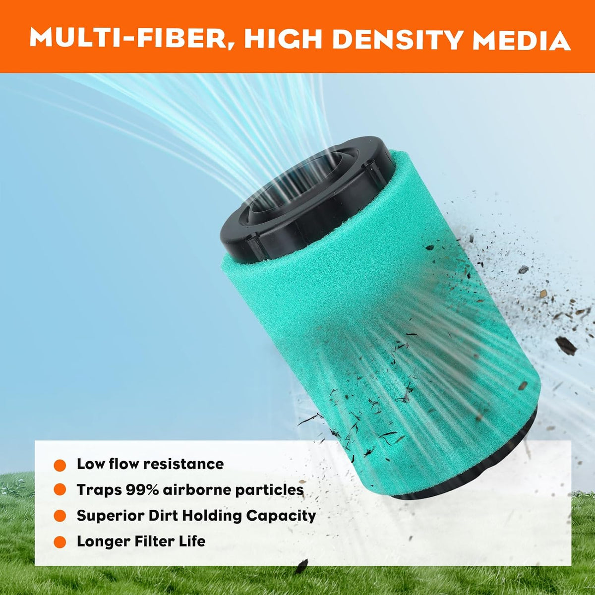 Hipa 22 083 01-S 22 883 01-S1 Air Filter for Cub Cadet XT1 LT42 Kohler 5400 Series KS530-595 17 18 19 19.5HP Engine Lawn Mower Replace for 490-200-K072 2288301-S 22-083-01 Air Filter Pack of 2
