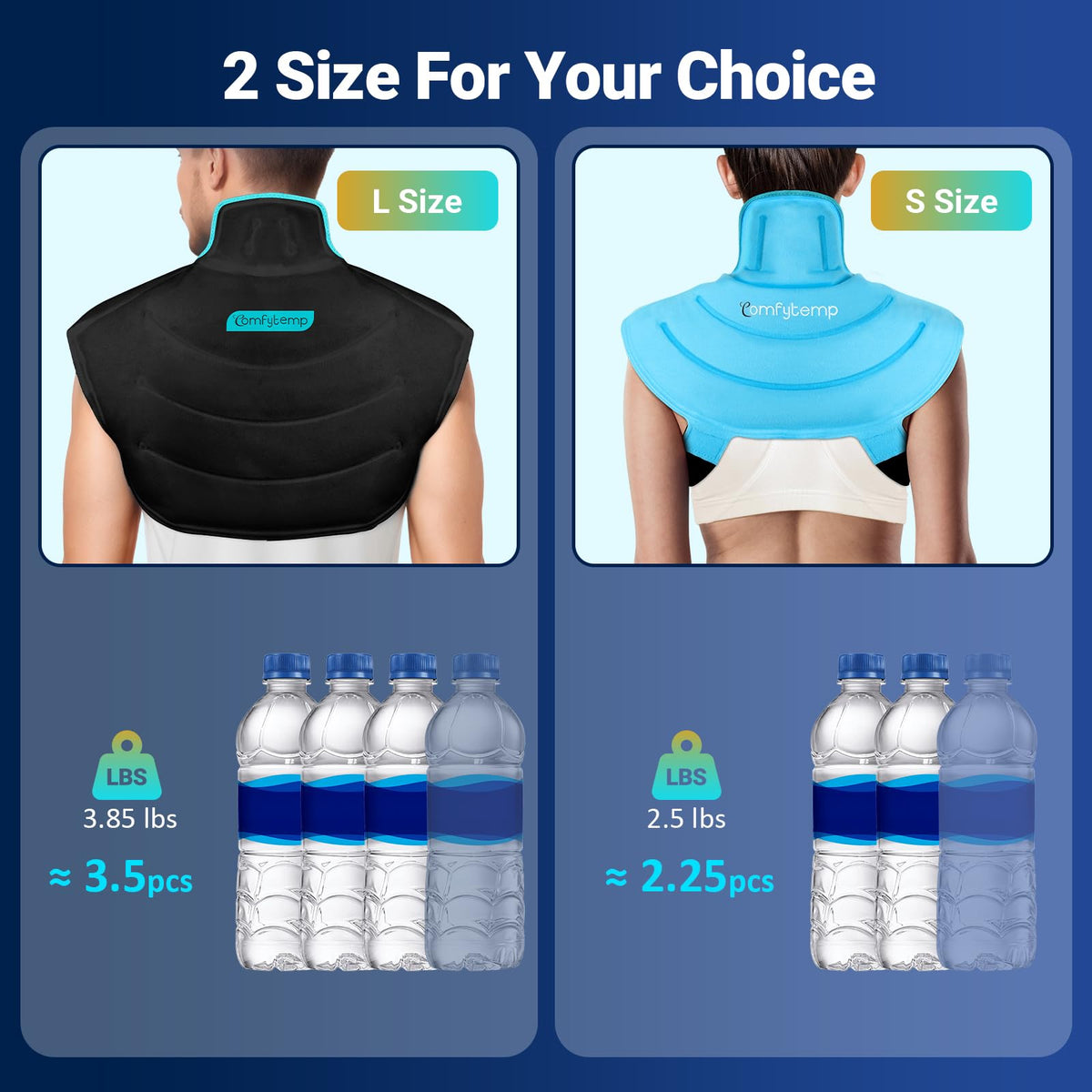 Large Ice Pack for Neck Shoulders Upper Back Pain Relief, Black