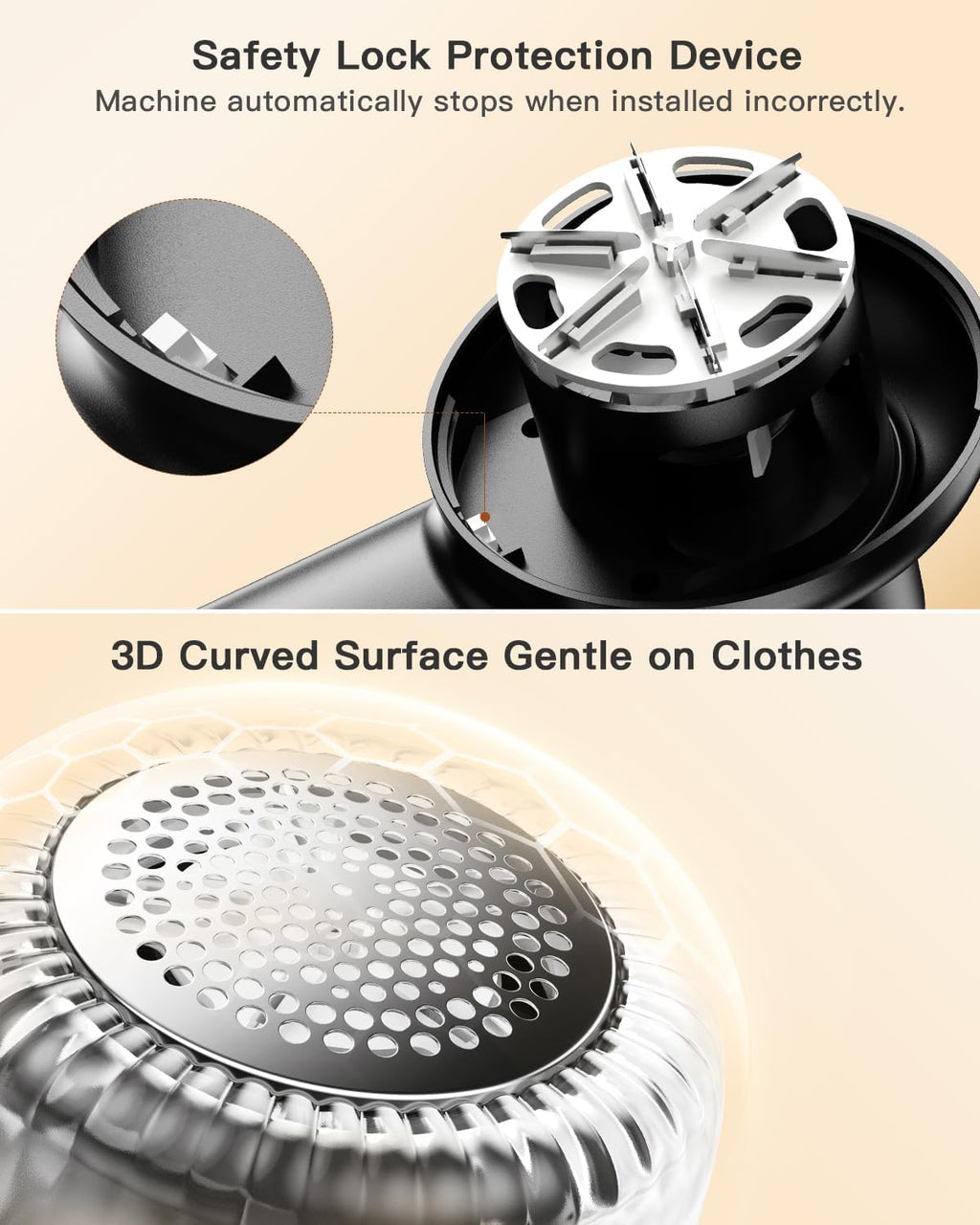 Rechargeable Fabric Shaver, Lint Shaver with Digital Display, Sweater Shaver with 6-Leaf Blades and Safety Lock