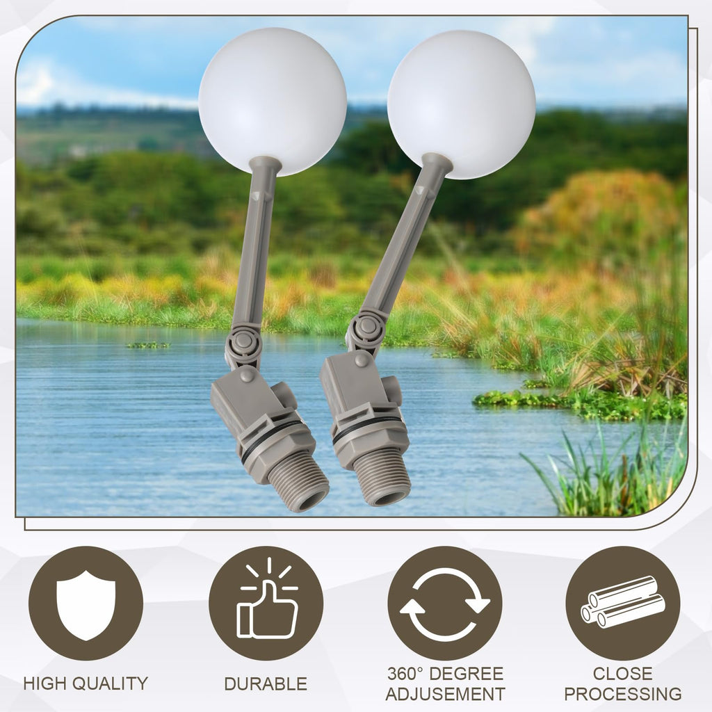 Cinnvoice 2 Pack 3/4" Float Valve for Water Tank with Adjustable Arm
