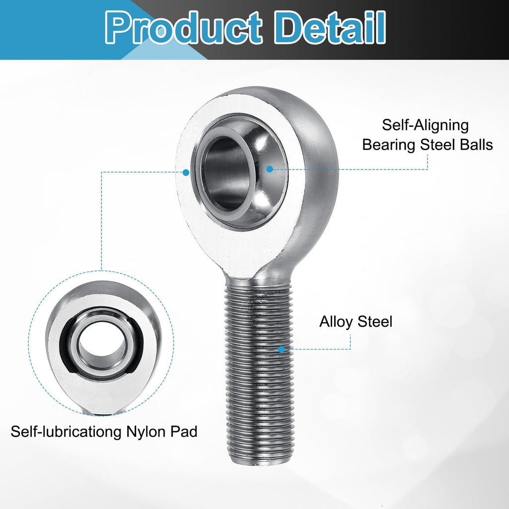 uxcell XM10+XML10 Joint Rod Ends Kit 5/8" Bore - 2Pair (Left+Right, 4Pcs)
