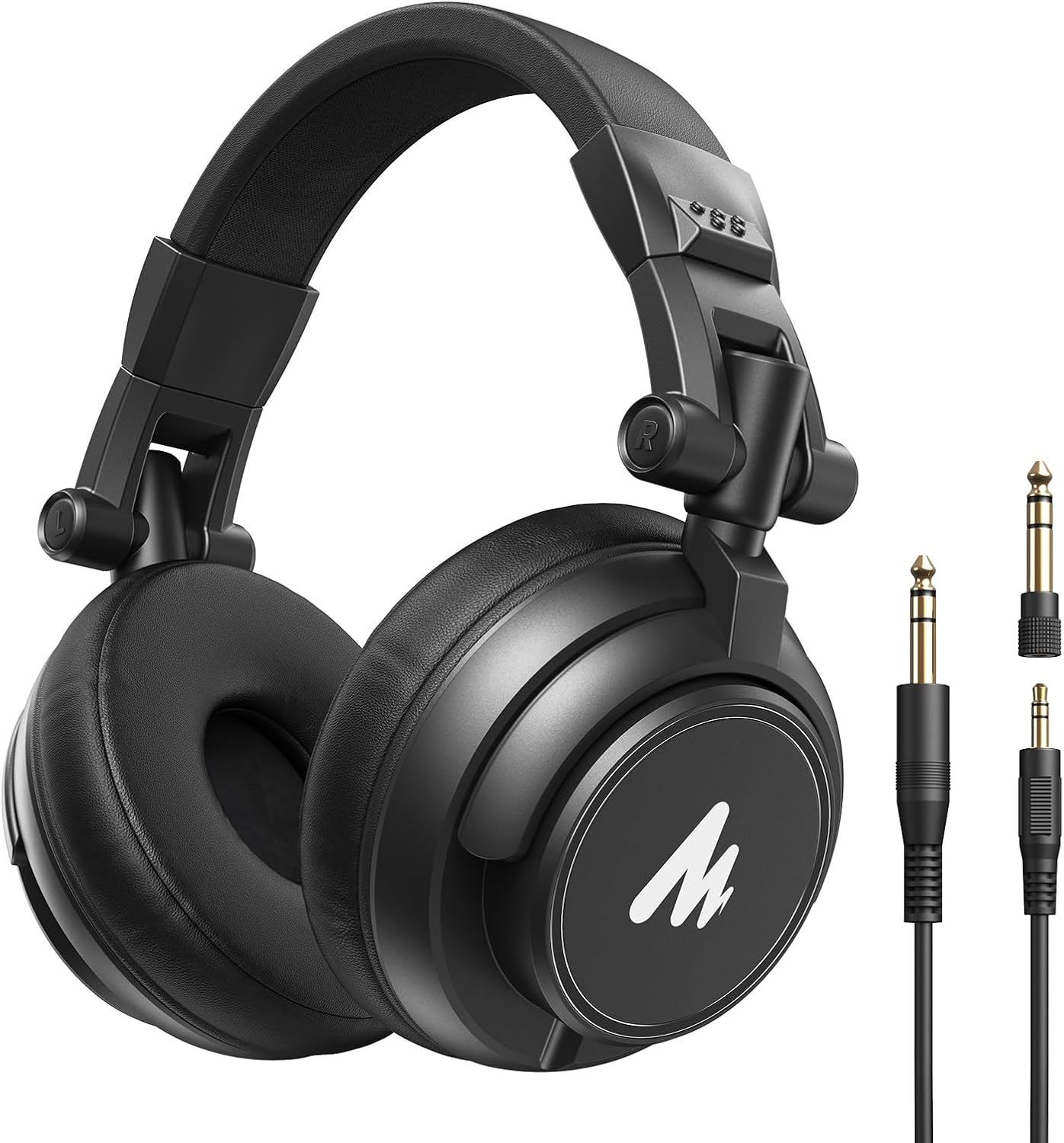 MH601 Wired Studio Headphone for Podcast Recording Stream DJ Mixing | Over Ear Headset with 50mm Drivers, Detachable