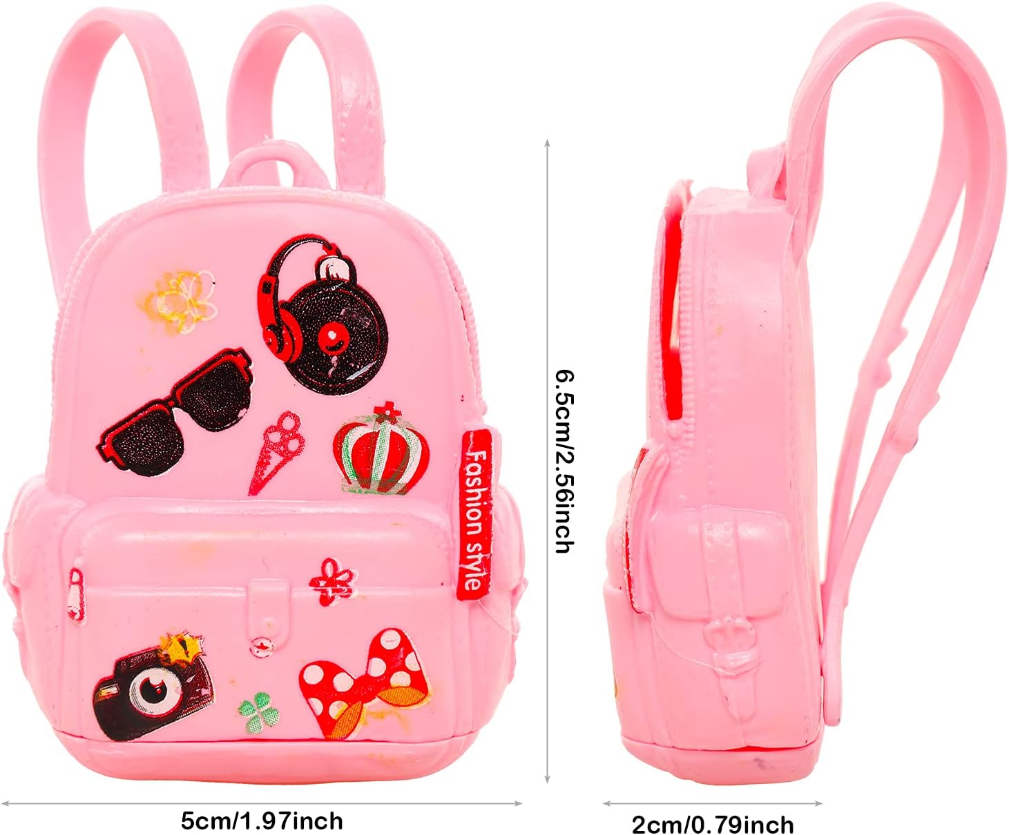 19 Pcs Girl Doll School Accessories Backpack Mini Desk Lamp Laptop Mini Globe Glasses and Headset for 11.5 Inch Doll