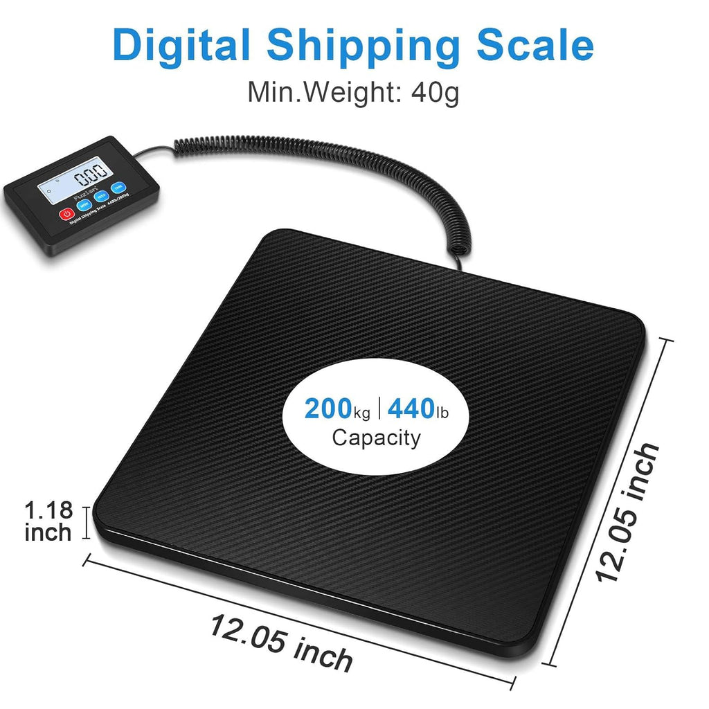Shipping Scale, 440LB x 10g High Accuracy Postal Scale, Hold & Tare | Carbon Fiber Platform, Digital Shipping Postal