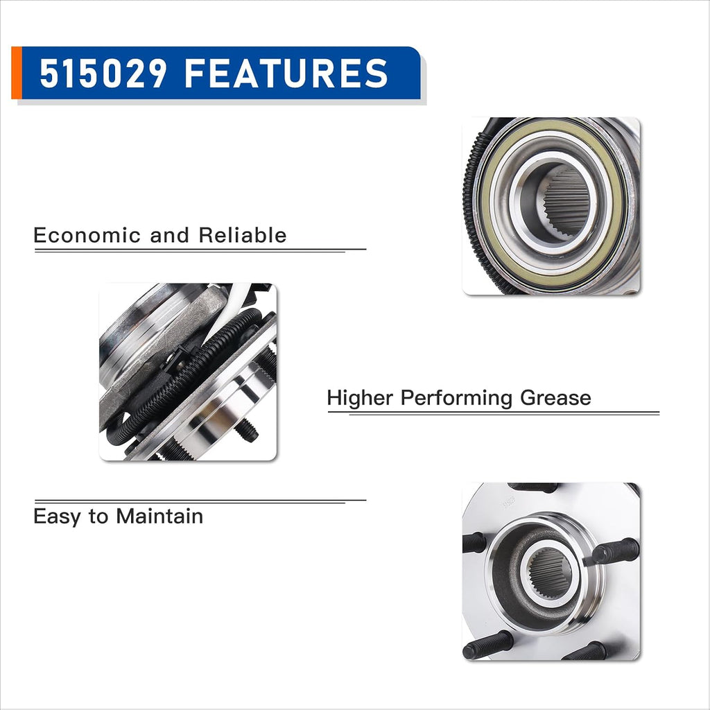 PAROD Front Pair 515029 Wheel Hub & Bearing Assembly 4WD Compatible with 2000-2003 Ford F-150, 2004 Ford F-150 Heritage w/ABS