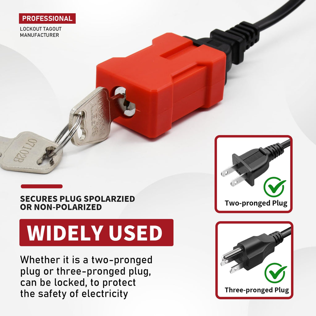 4 Plug Lockout Device for Cords Electrical,Fits 2 and 3 Prong