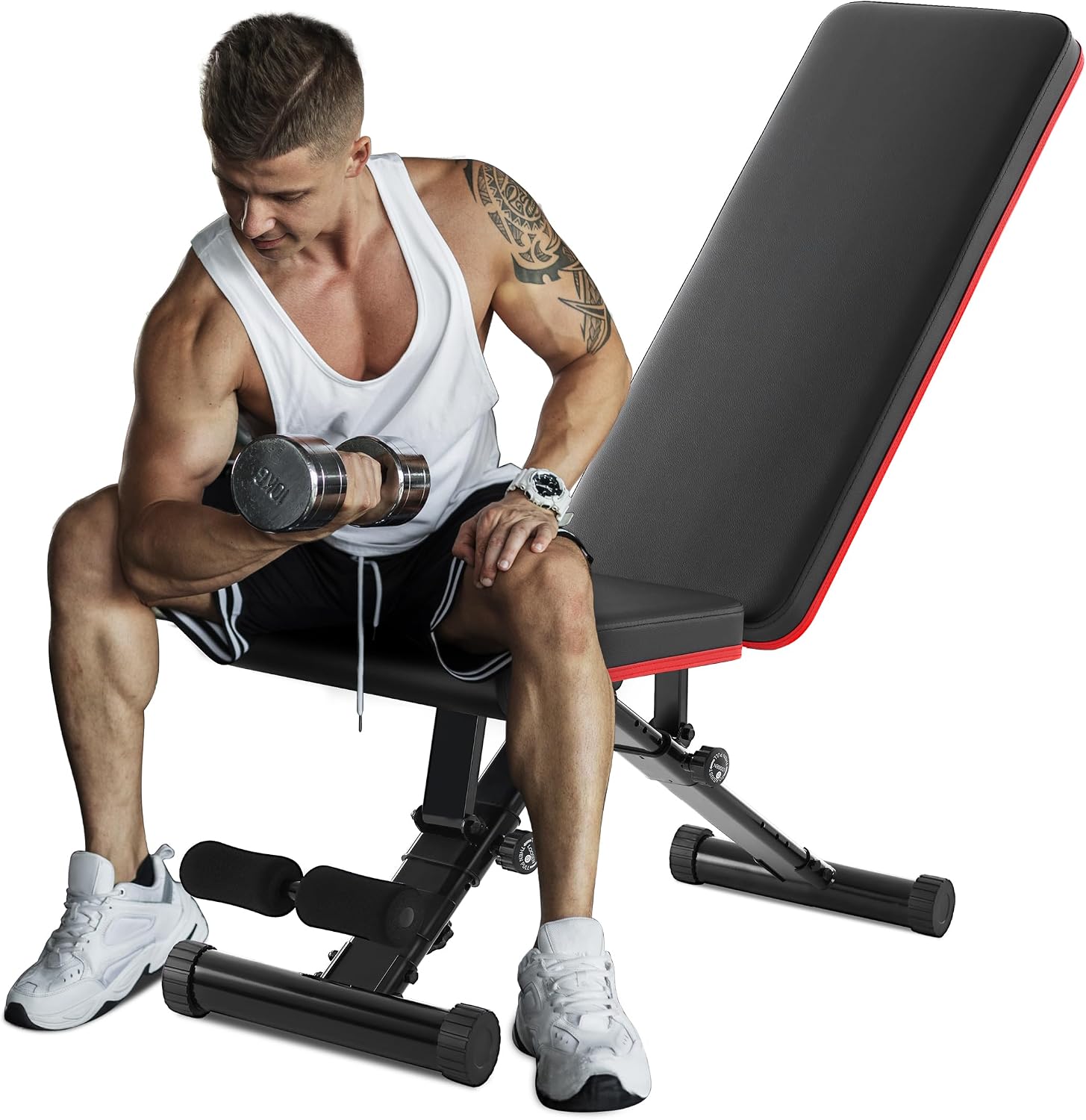Adjustable Weight Bench for Full Body Strength Training, Foldable Workout Bench with Incline Flat Positions, 795 lbs