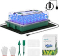 40-Cell Seed Starter Tray with Grow Light, Heat Mat, Humidity Dome | Waterproof Seedling Heat Mat, Heated Seed
