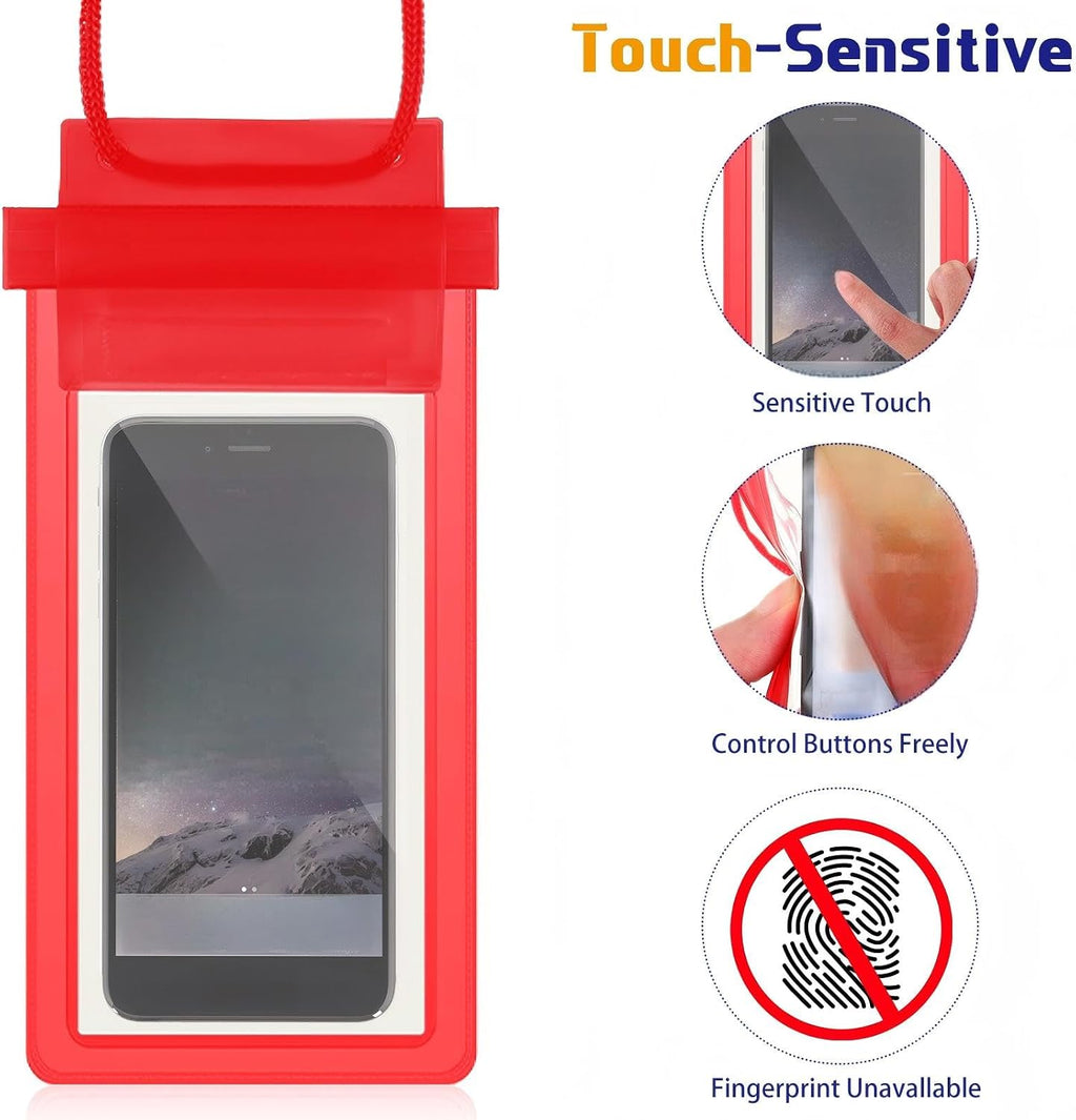 50 Pack Clear Waterproof Phone Pouch Universal Waterproof Phone Case Waterproof Pouch Dry Bag with Lanyard for Water