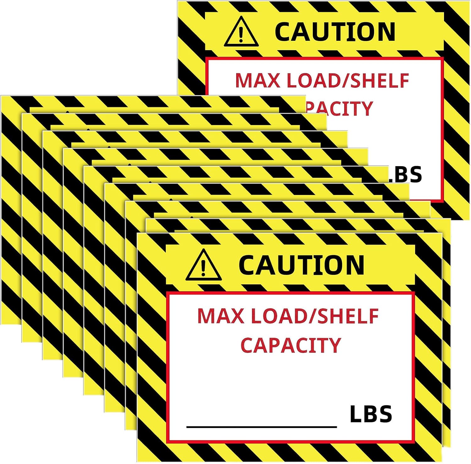 100 Pcs Pallet Rack Capacity Labels 3 x 4 Inches Pallet Racking Caution Max Load Shelf LBS Warning Stickers Bright