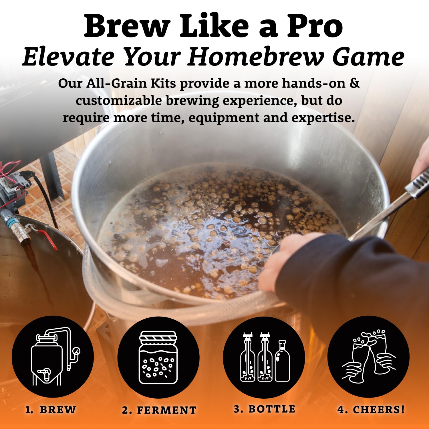 German Blonde Pils Beer Brewing Kit | European 2-Row Pale Ale Malt | Munich Light Grain | Hallertau Pellet Hops |