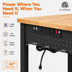 60 Inch 2-Tier Adjustable Workbench, 2600 LBS Heavy Duty Garage Table