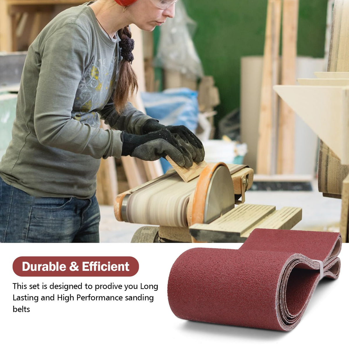 6 x 48 Sanding Belts 120 Grit,6 Pack