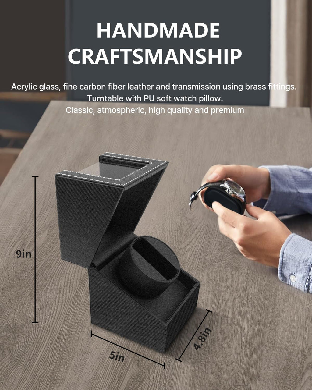 Watch Winder for Automatic Watches: Automatic Single Watch Winder Box | Japanese Quiet Motor, Anti-Magnetic Design