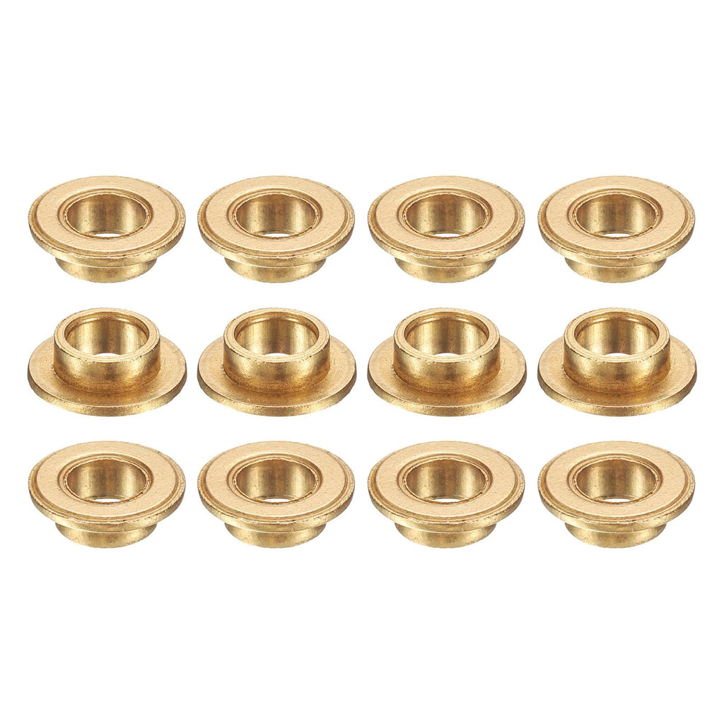 uxcell 12Pcs Flange Sleeve Bearings, 6mm Bore x 8mm OD x 4mm Length, Self-Lubricating Sintered Bronze Bushings