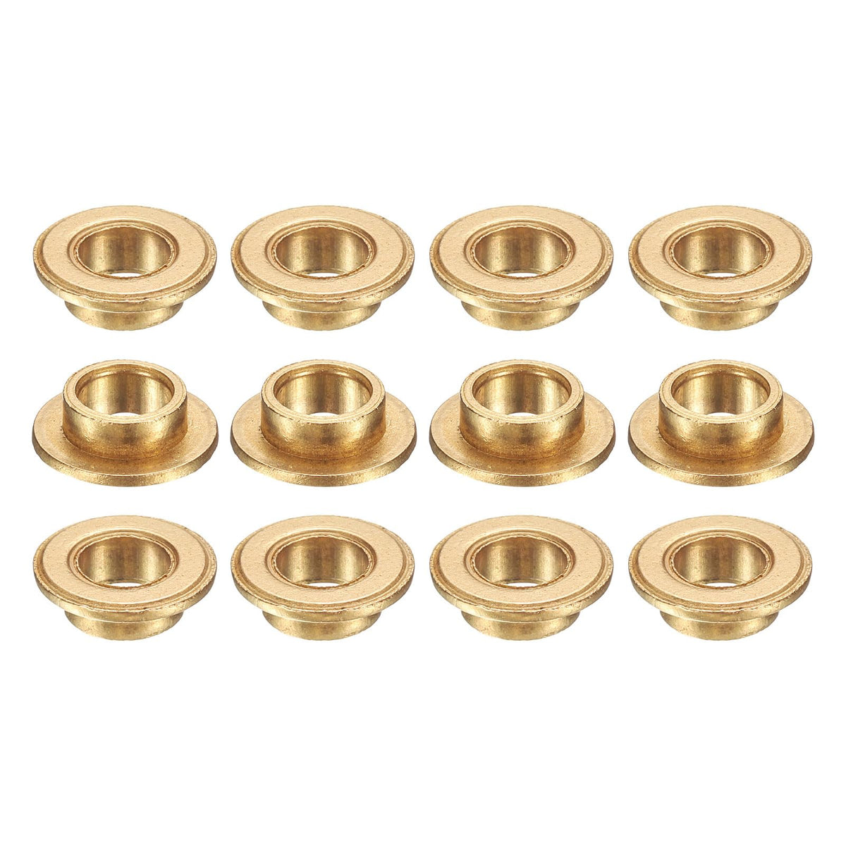 uxcell 12Pcs Flange Sleeve Bearings, 6mm Bore x 8mm OD x 4mm Length, Self-Lubricating Sintered Bronze Bushings