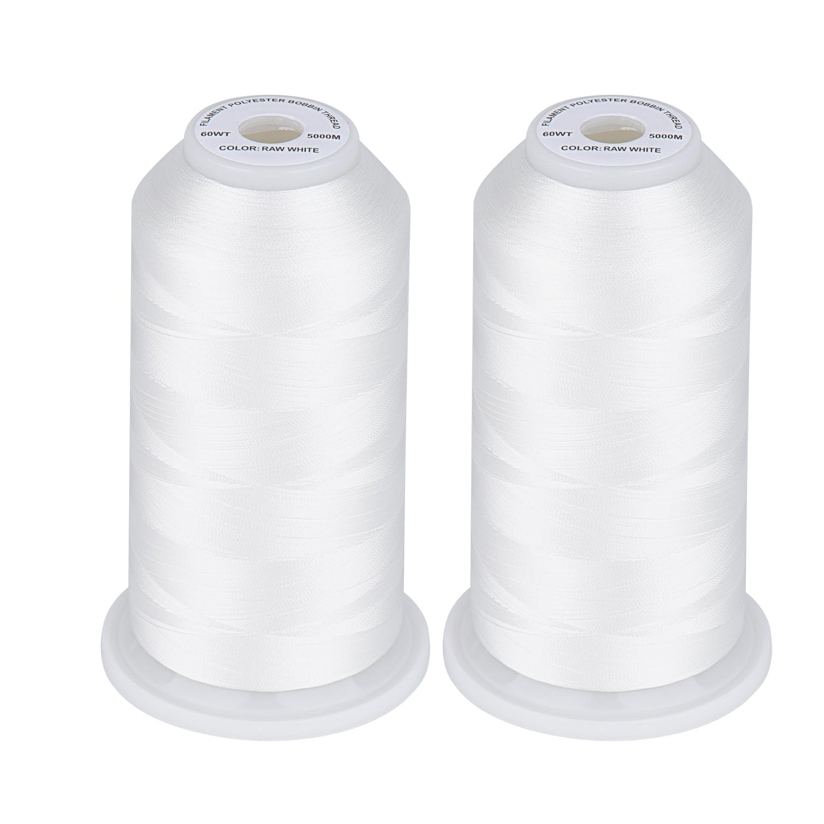 60WT Filament Polyester Bobbin Thread for Quilting 5000M White