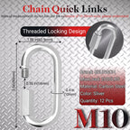 3.5IN Quick Link,Heavy Duty Locking Carabiner (12PCS,Silver)
