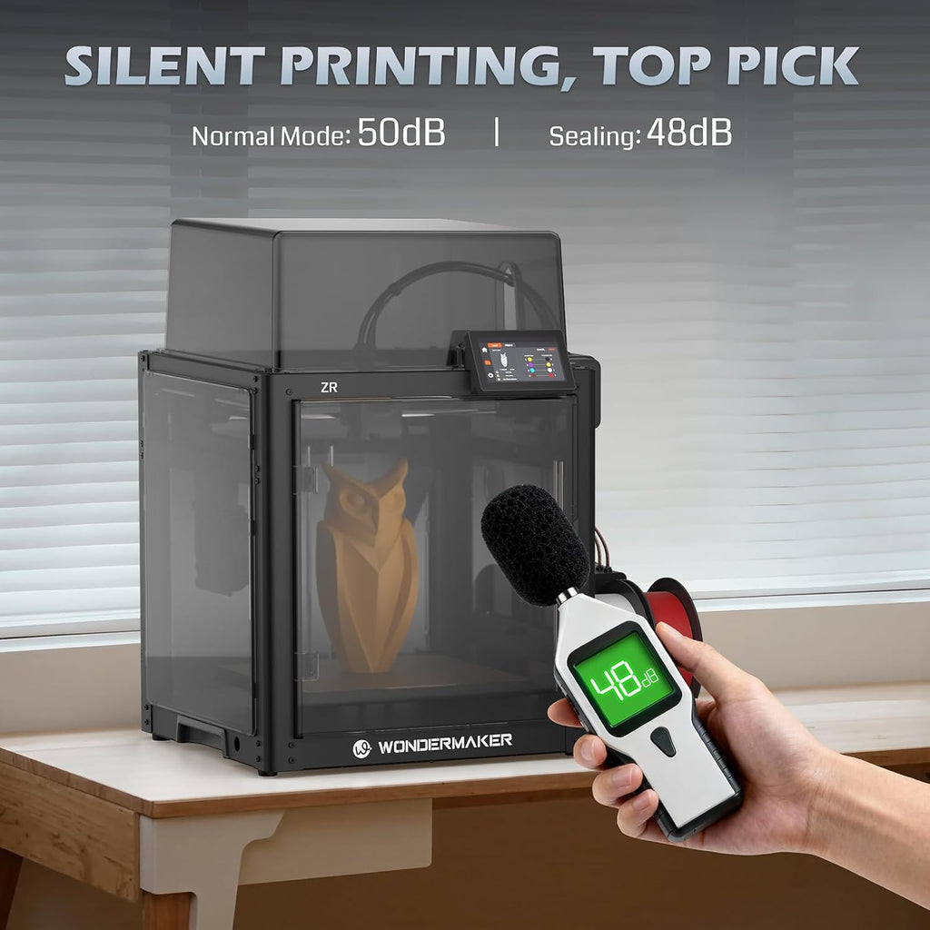 x WonderMaker ZR 3D Printer Enclosure Kit, Safer, Quieter Cover with Built-in Air Filtration, Stable Temperature for
