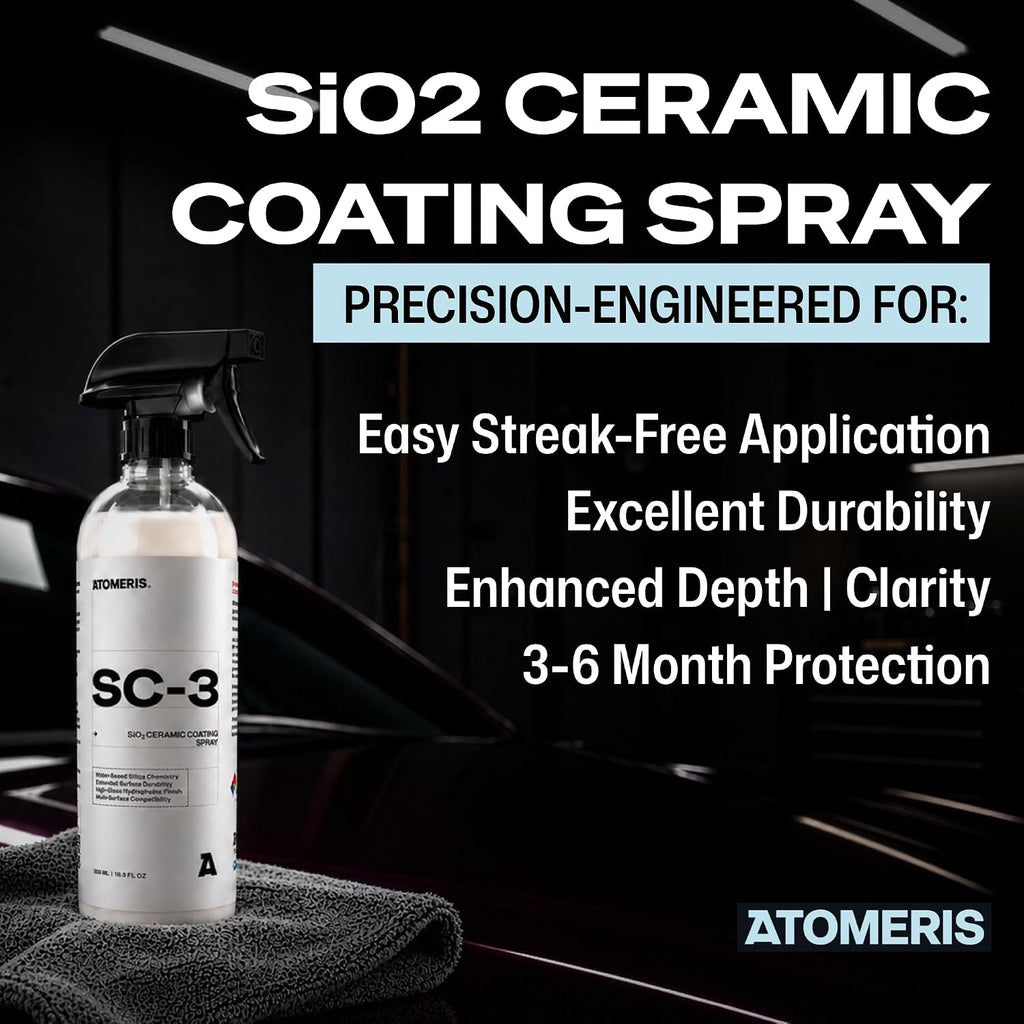 SC-3 Ceramic Spray Coating for Cars - 16.9 fl oz - High Gloss Hydrophobic Paint Sealant & Ceramic Coating Spray
