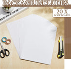 20pcs Bookboard, Chipboard for Book Binding, 11 x 8.5''22pt, White