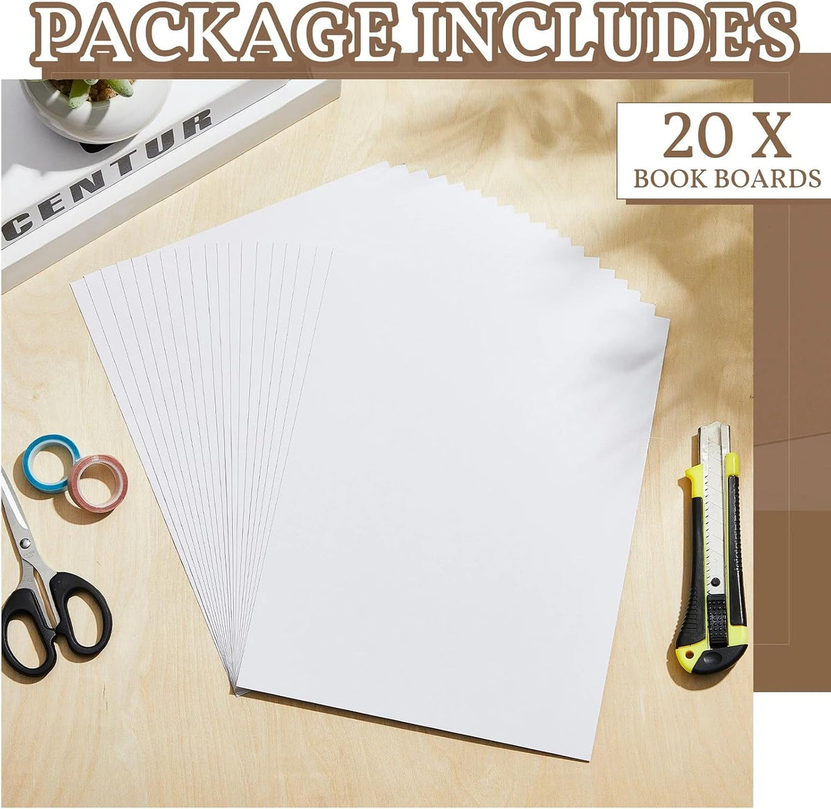 20pcs Bookboard, Chipboard for Book Binding, 11 x 8.5''22pt, White