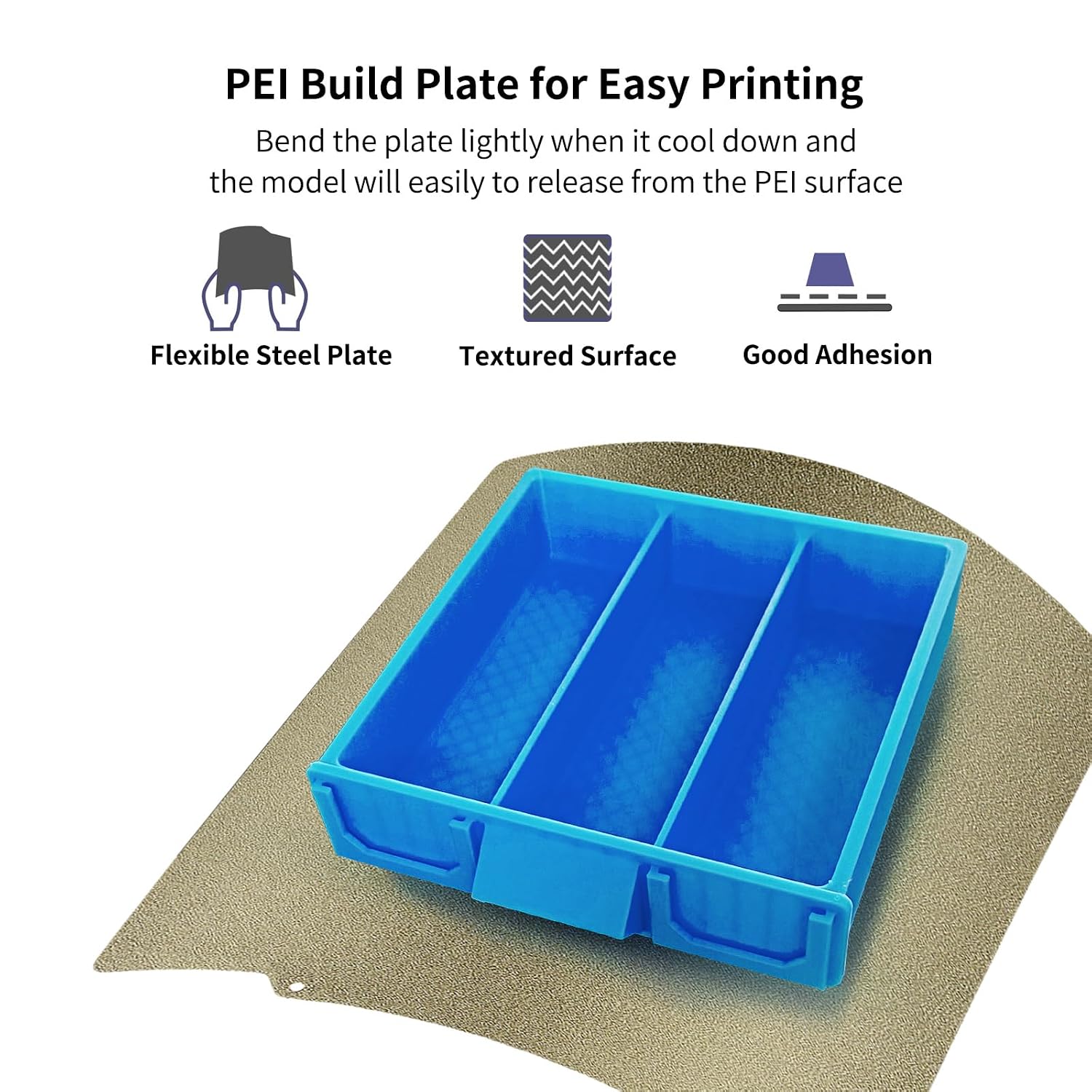 Double Sided Textured PEI Sheet 350x350mm, Flexible PEI Spring Steel Sheet+Magnetic Build Plate for Voron 2.4 RepRap