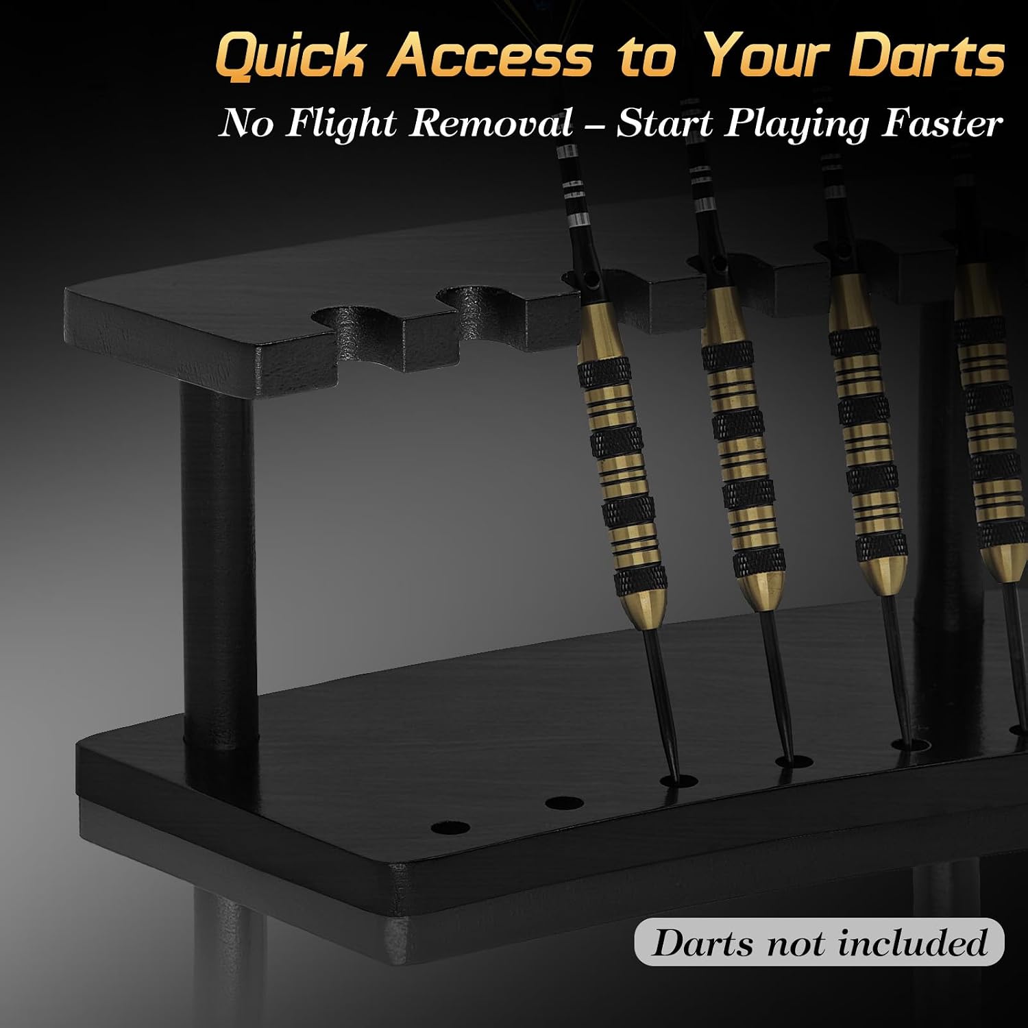 Wooden Dart Holder Stand for Desk or Shelf – Holds 6 Fully Assembled Steel or Soft Tip Darts – Compact Tabletop
